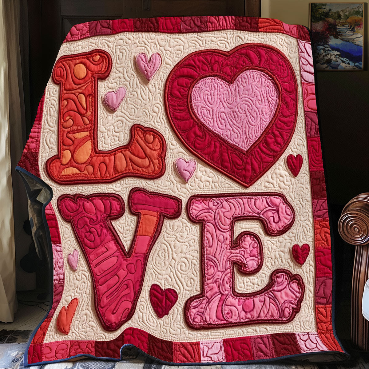 Heart Letters CP1201116CL Quilt