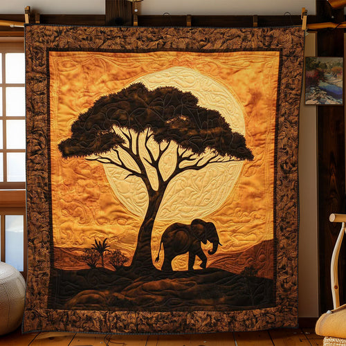 Golden Savannah African Elephant WN1103002CL Quilt