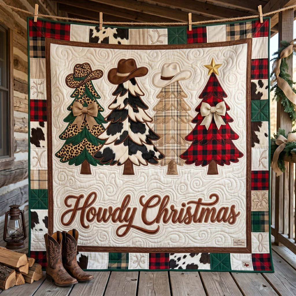 Cow Print And Buffalo Plaid Christmas WN1105005CL Quilt