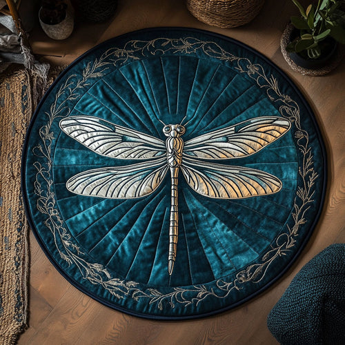 Summer Glow Dragonfly WN1408105CL Quilted Round Mat
