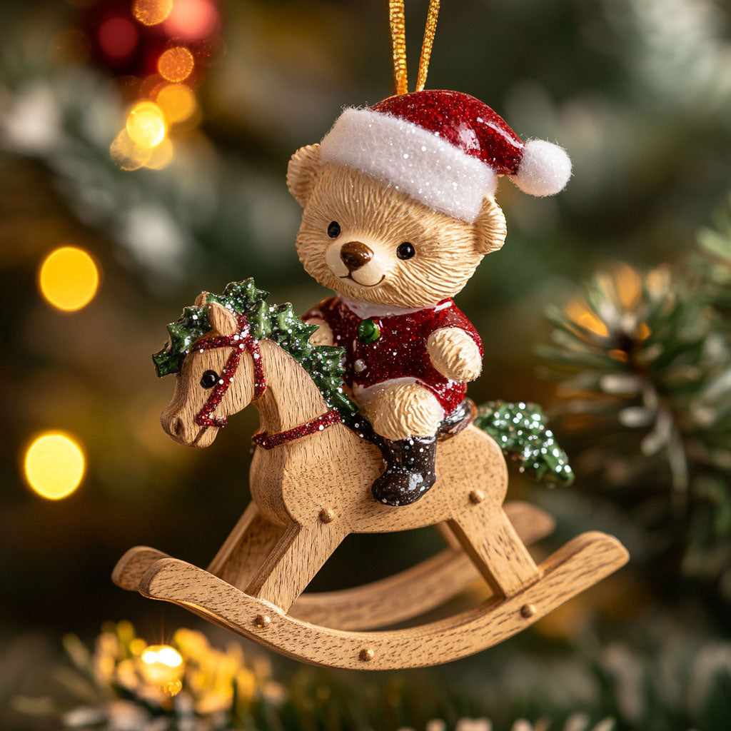 Teddy Bear Snow Glow Ride WN1112111CL Christmas Ornament