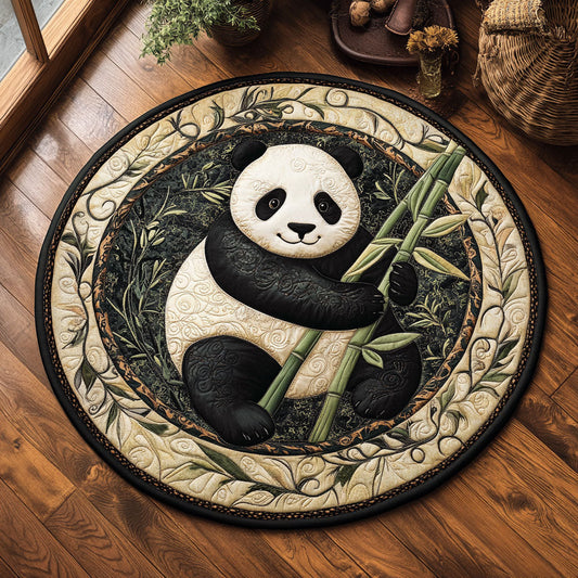 Panda’s Bamboo Garden WJ0907043CL Quilted Round Mat