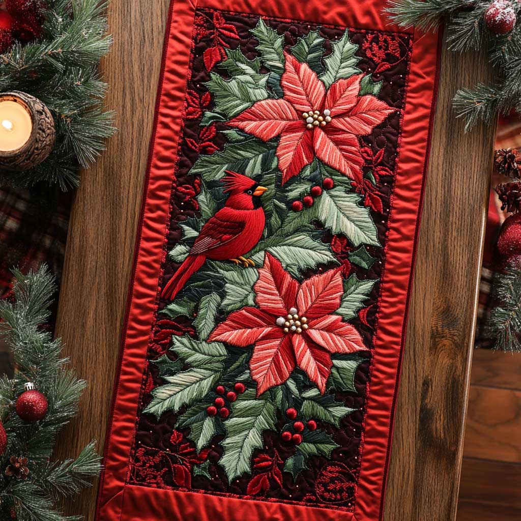 Christmas Cardinal WN1305055CL Quilted Table Runner