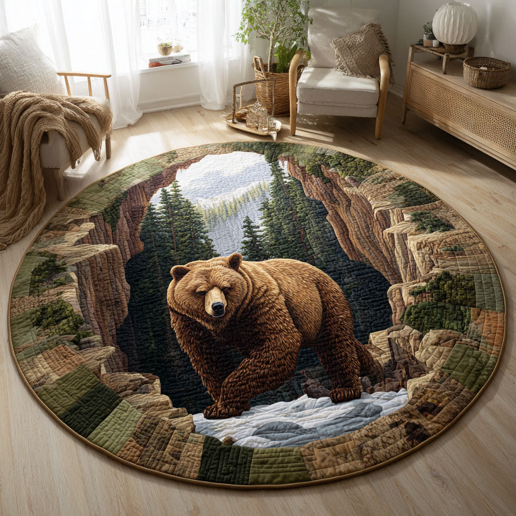Bear Forest CW1001063CL Quilted Round Mat