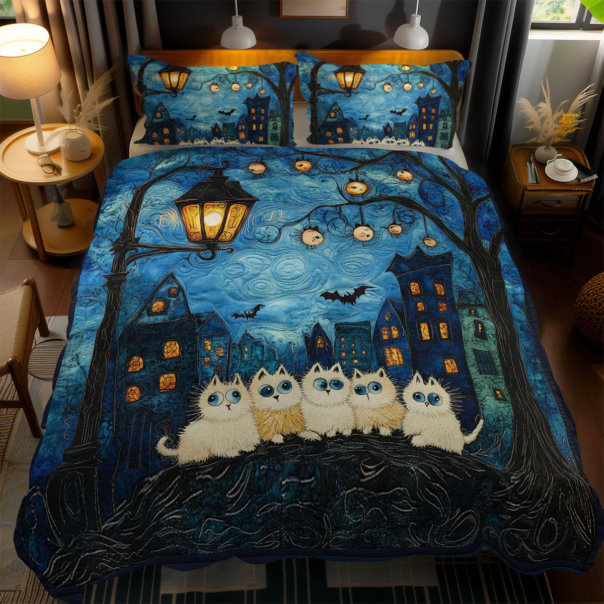 Silly Cat Bewitched Night WN1103150CL Duvet Cover Set