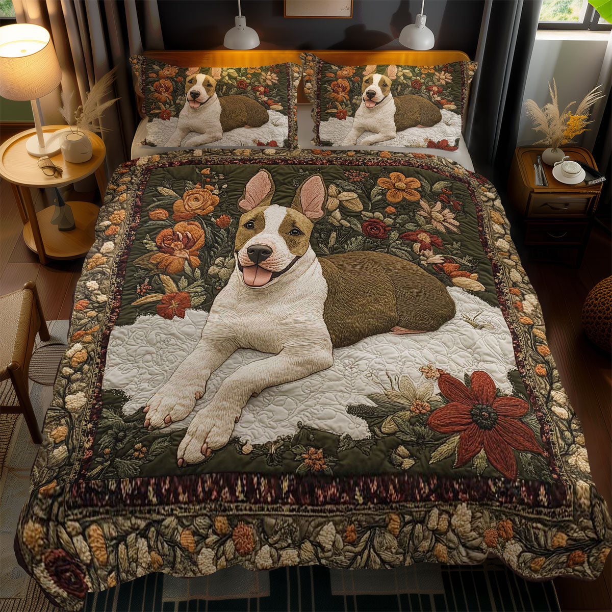 Blossom Bull Terrier WN0802051CL Duvet Cover Set