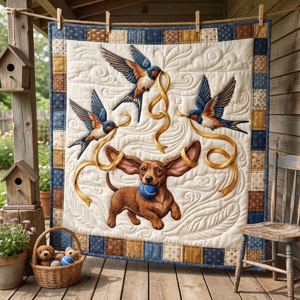 Dachshund And Swallow Wishes WN0406004CL Quilt