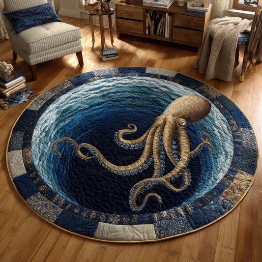 Deep Octopus WN2909010CL Quilted Round Mat
