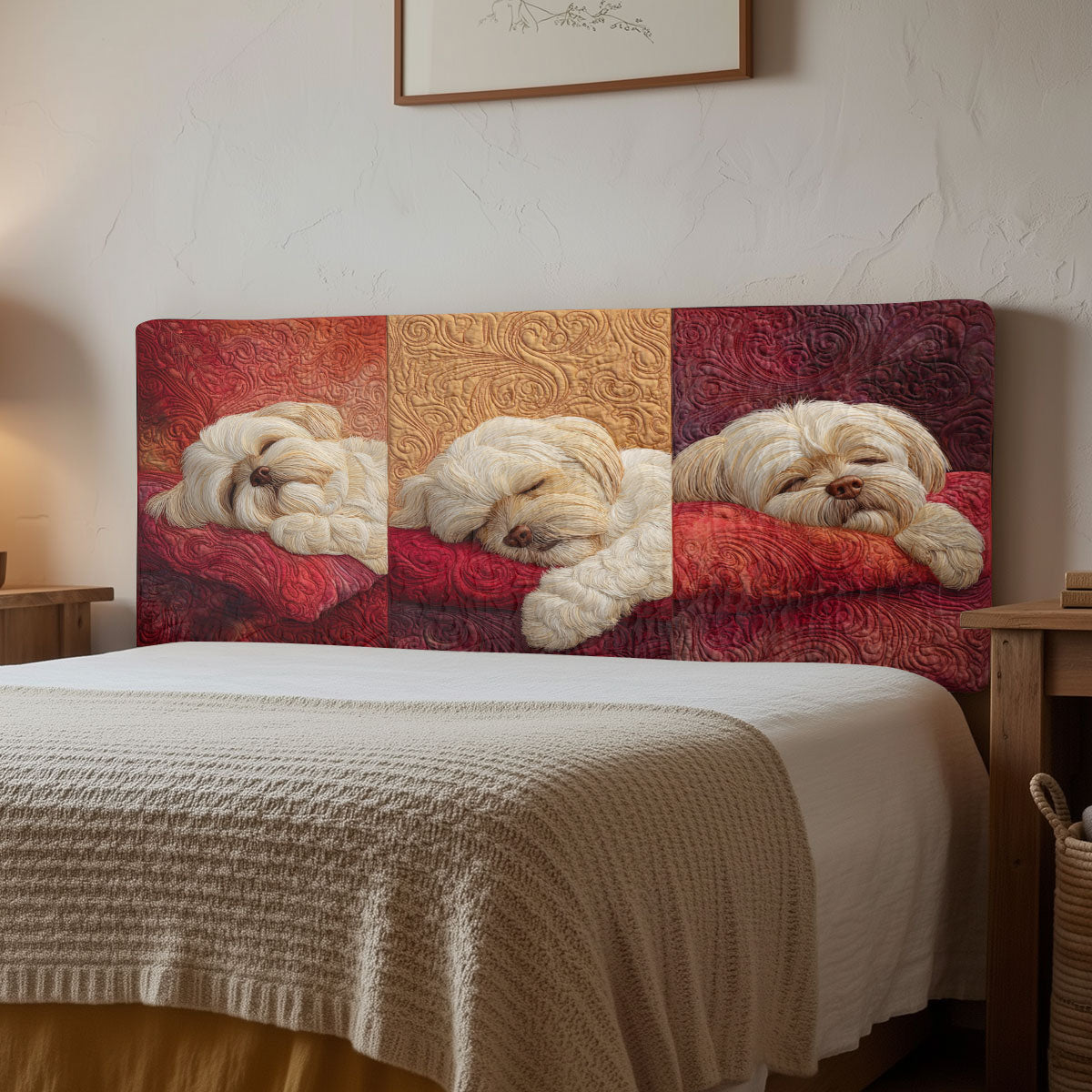 Dreamy Shih Tzu CW2712007CL Quilted Headboard Slipcover