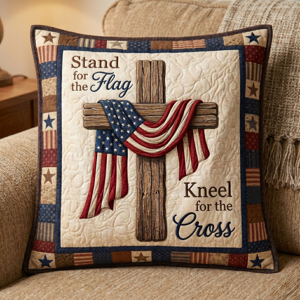 Stand For The Flag Kneel For The Cross WN1604017CL Quilt Pillow Case