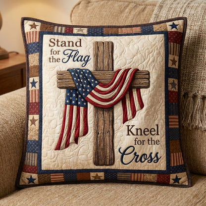 Stand For The Flag Kneel For The Cross WN1604017CL Quilt Pillow Case