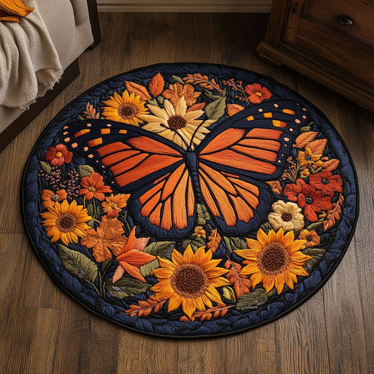 Marigold Butterfly WN0107045CL Quilted Round Mat