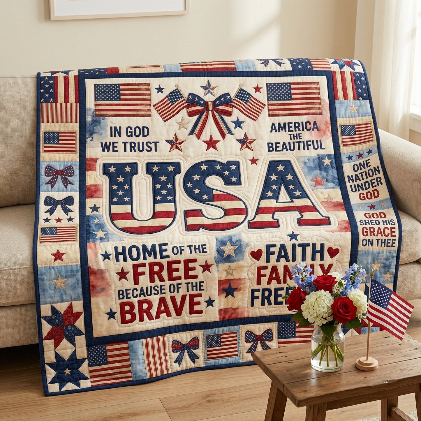 Faith Family Freedom XR1004017CL Quilt