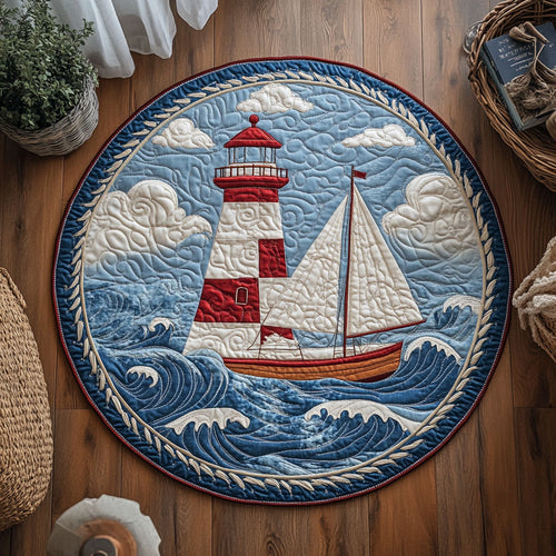 Lighthouse Morning WN0307088CL Quilted Round Mat