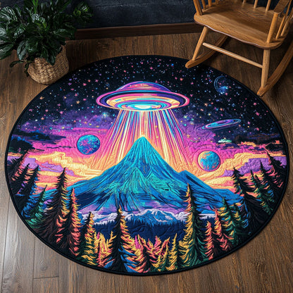 Sci-fi UFO WJ2203079CL Quilted Round Mat