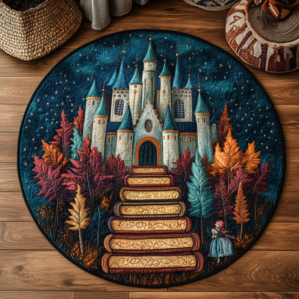 Castle Under Snowlight WJ1807034CL Quilted Round Mat