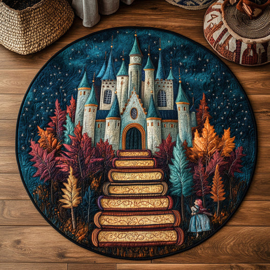 Castle Under Snowlight WJ1807034CL Quilted Round Mat