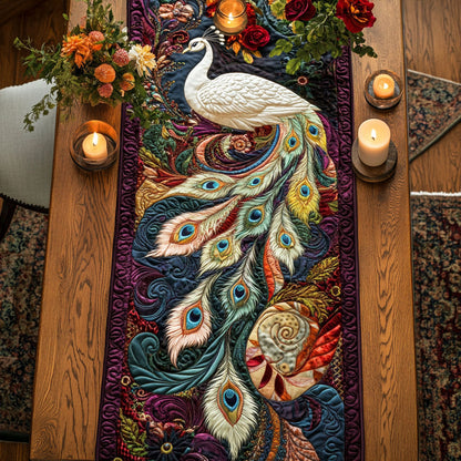 Peacock Radiance WN1106077CL Quilted Table Runner