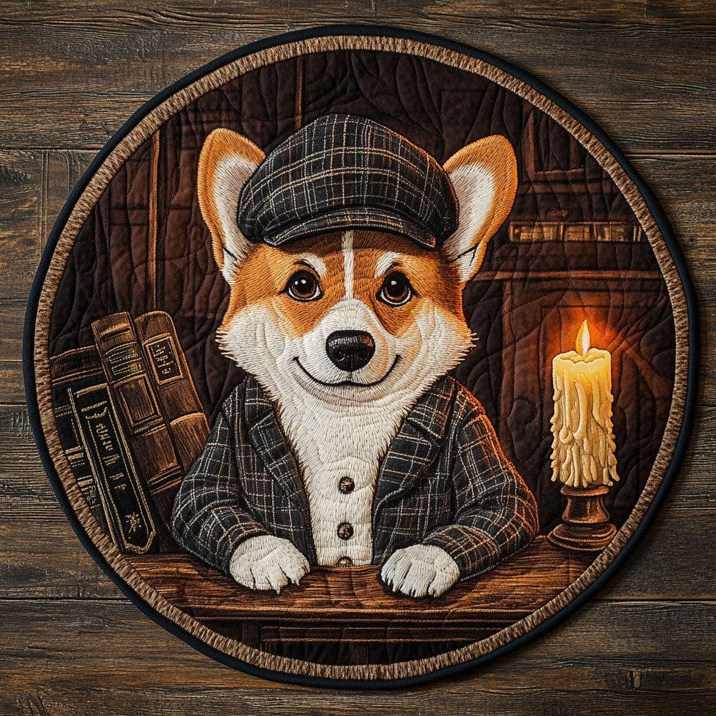 Corgi Manor WN2705026CL Quilted Round Mat