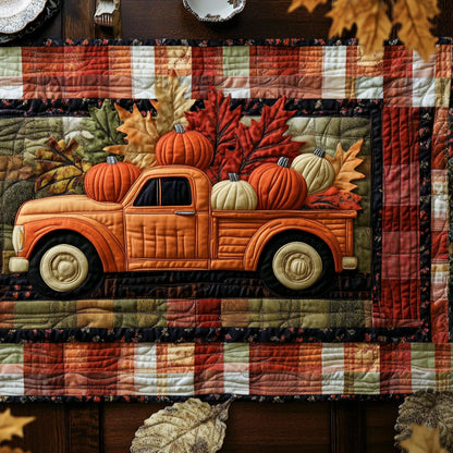 Plaid Season Truck WN3007082CL Quilted Table Runner