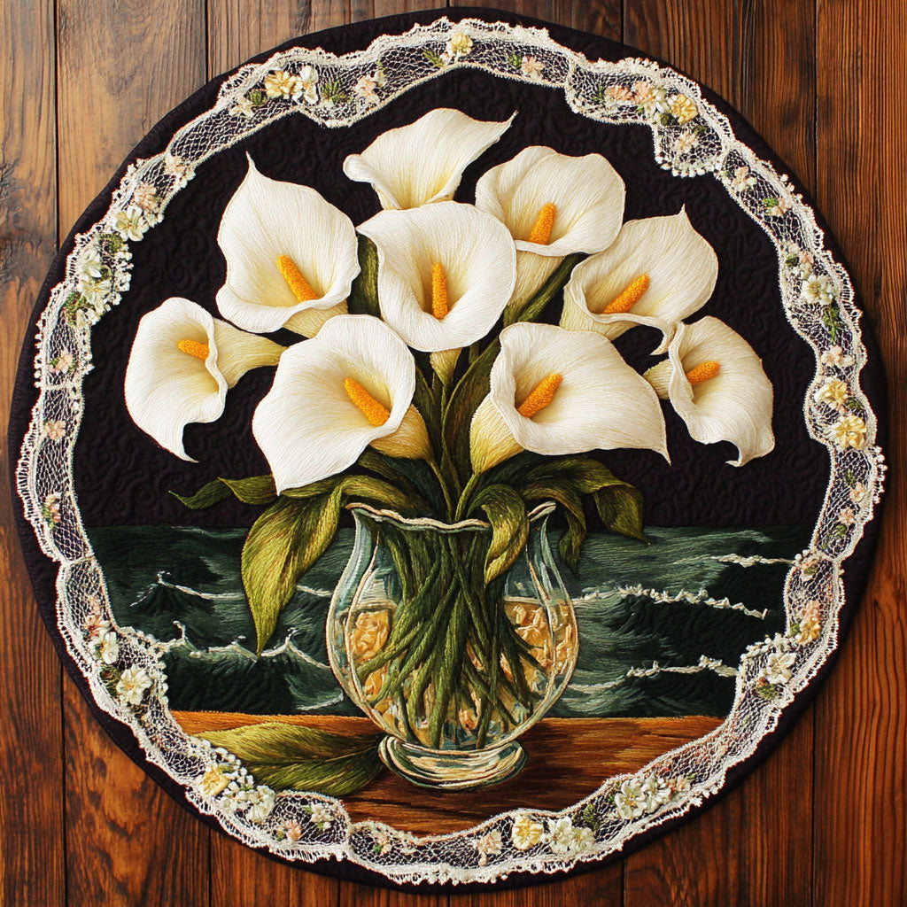 Calla Lily Tidesong WN1806022CL Quilted Round Mat