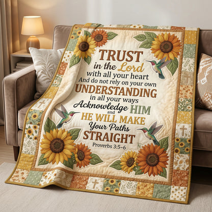 Trust in the Lord Sunflower XR0604018CL Quilt