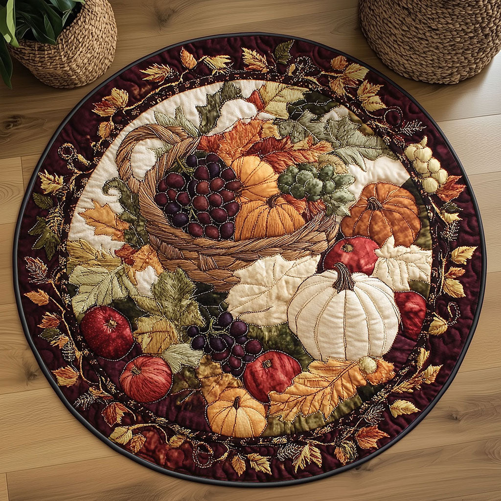 Pumpkin Feast WN2508089CL Quilted Round Mat