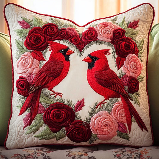 Romantic Cardinals XR1711010CL Quilt Pillow Case