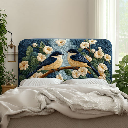 Timeless Bluebirds KL1301023CL Quilted Headboard Slipcover