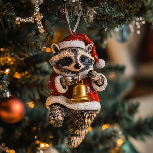 Jingle Bell Raccoon LT2110006CL Christmas Ornament