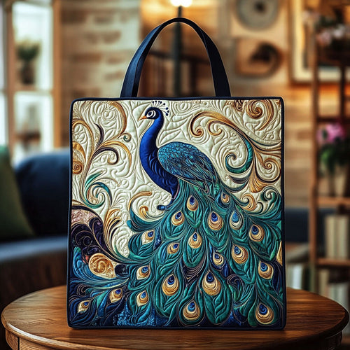 Peacock & Wildflower Harmony KL0912020CL Quilted Tote Bag