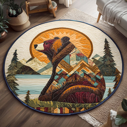 Tribal Bear Totem WJ0307043CL Quilted Round Mat
