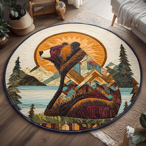 Tribal Bear Totem WJ0307043CL Quilted Round Mat