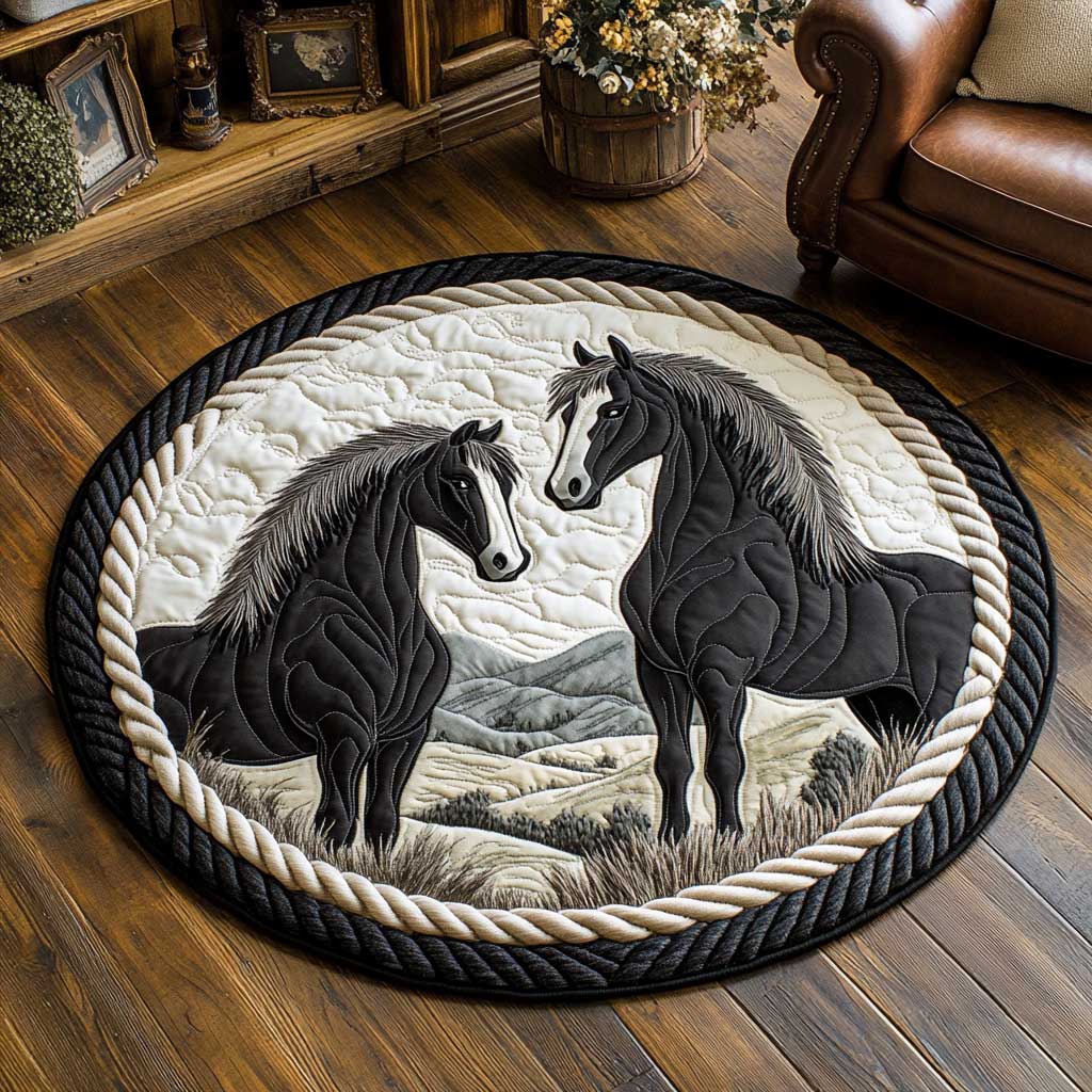 Wild Horse Bond WN0304064CL Quilted Round Mat