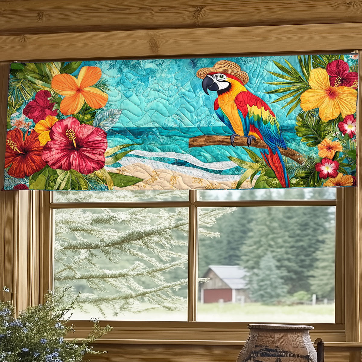 Tropical Macaw WJ0204020CL Quilted Valance