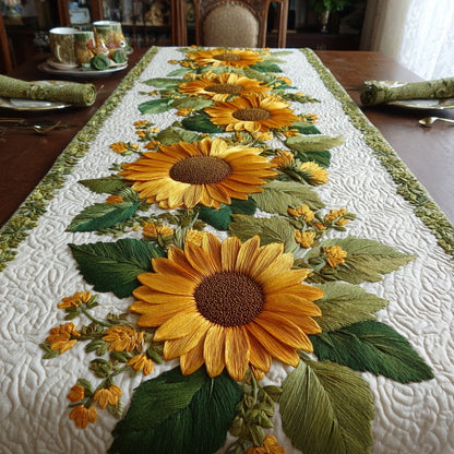 Sunflower Blooms XR1411013CL Quilted Table Runner