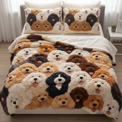 Doodle Puppies WJ2801005CL Faux Fur Throw Blanket