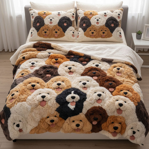 Doodle Puppies WJ2801005CL Faux Fur Throw Blanket