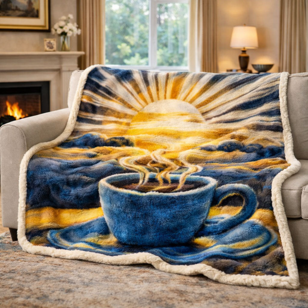 Morning Coffee Glow KL2901010CL Faux Fur Throw Blanket