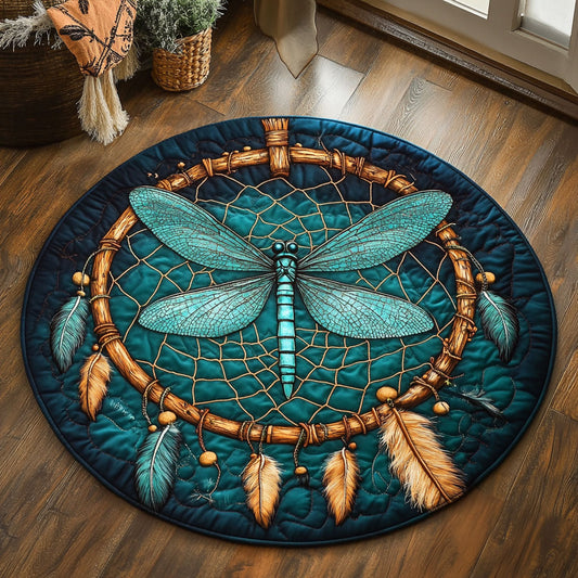 Sacred Dragonfly CP1301027CL Quilted Round Mat