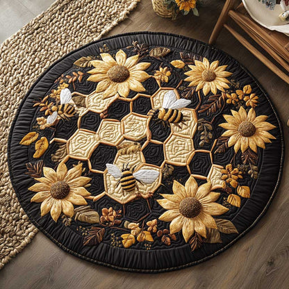 Golden Bees WN1903060CL Quilted Round Mat