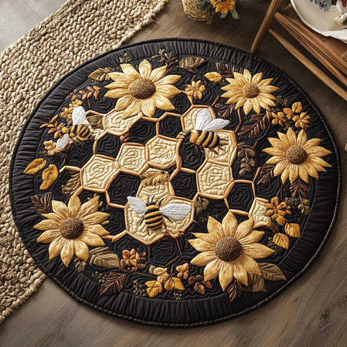 Golden Bees WN1903060CL Quilted Round Mat