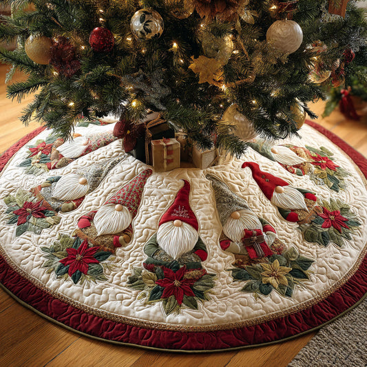 Winter Gnome CW1510052CL Quilted Christmas Tree Skirt