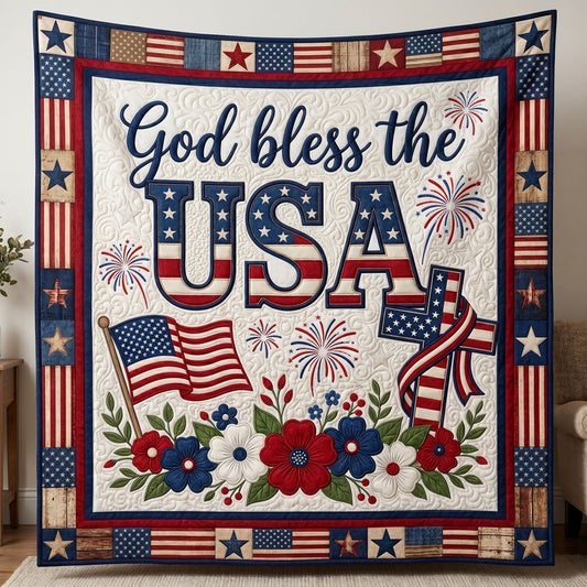 American Pride Floral & Flag WN0505001CL Quilt