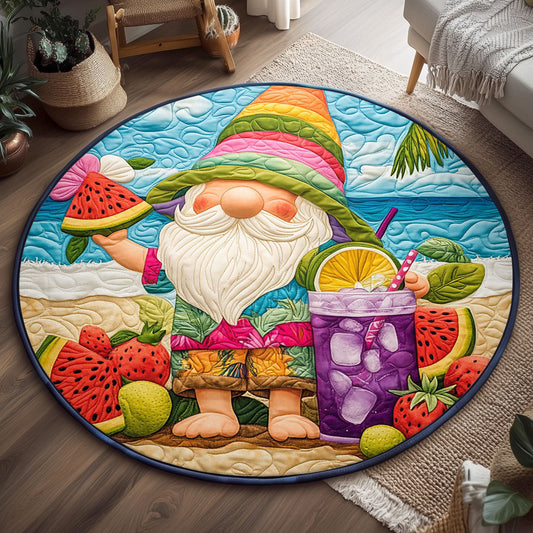 Summer Gnome Vibes WJ0804031CL Quilted Round Mat