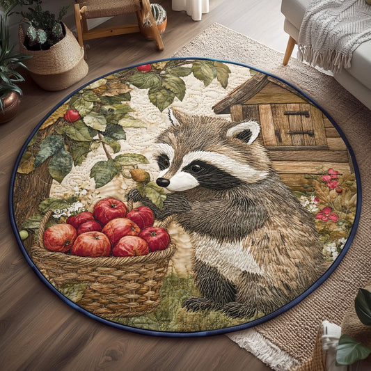 Red Apple Mischief WJ1406045CL Quilted Round Mat