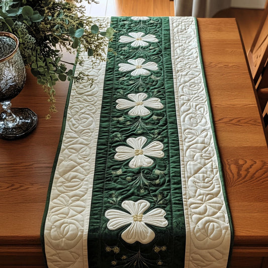 White Flower Embrace CP2404009CL Quilted Table Runner