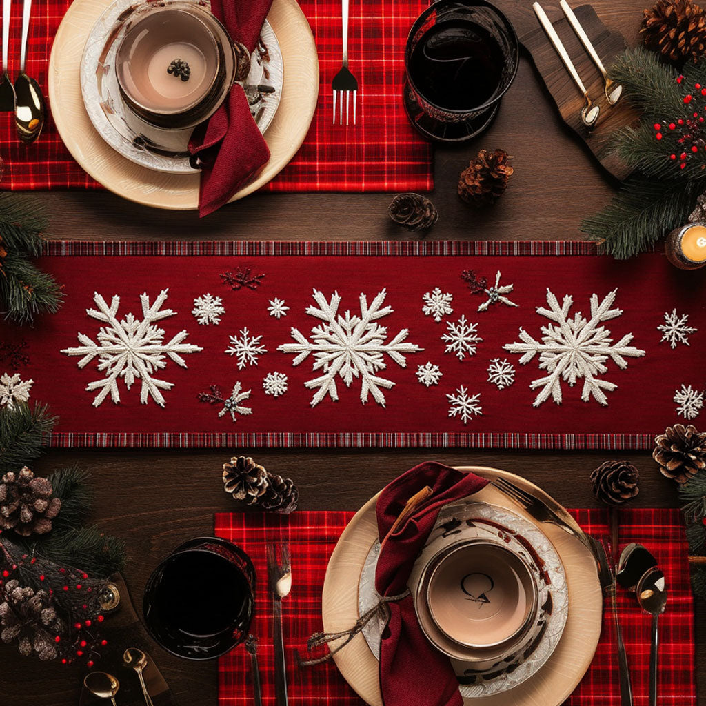 Twilight Snowflake Grid WN1107080CL Quilted Table Runner