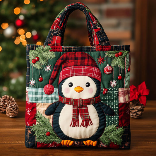 Christmas Penguin CW3110018CL Quilted Tote Bag