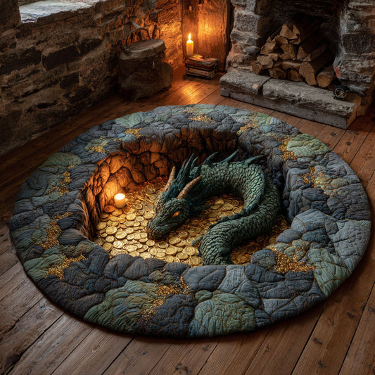 Dragon Fire Lair CW0310033CL Quilted Round Mat